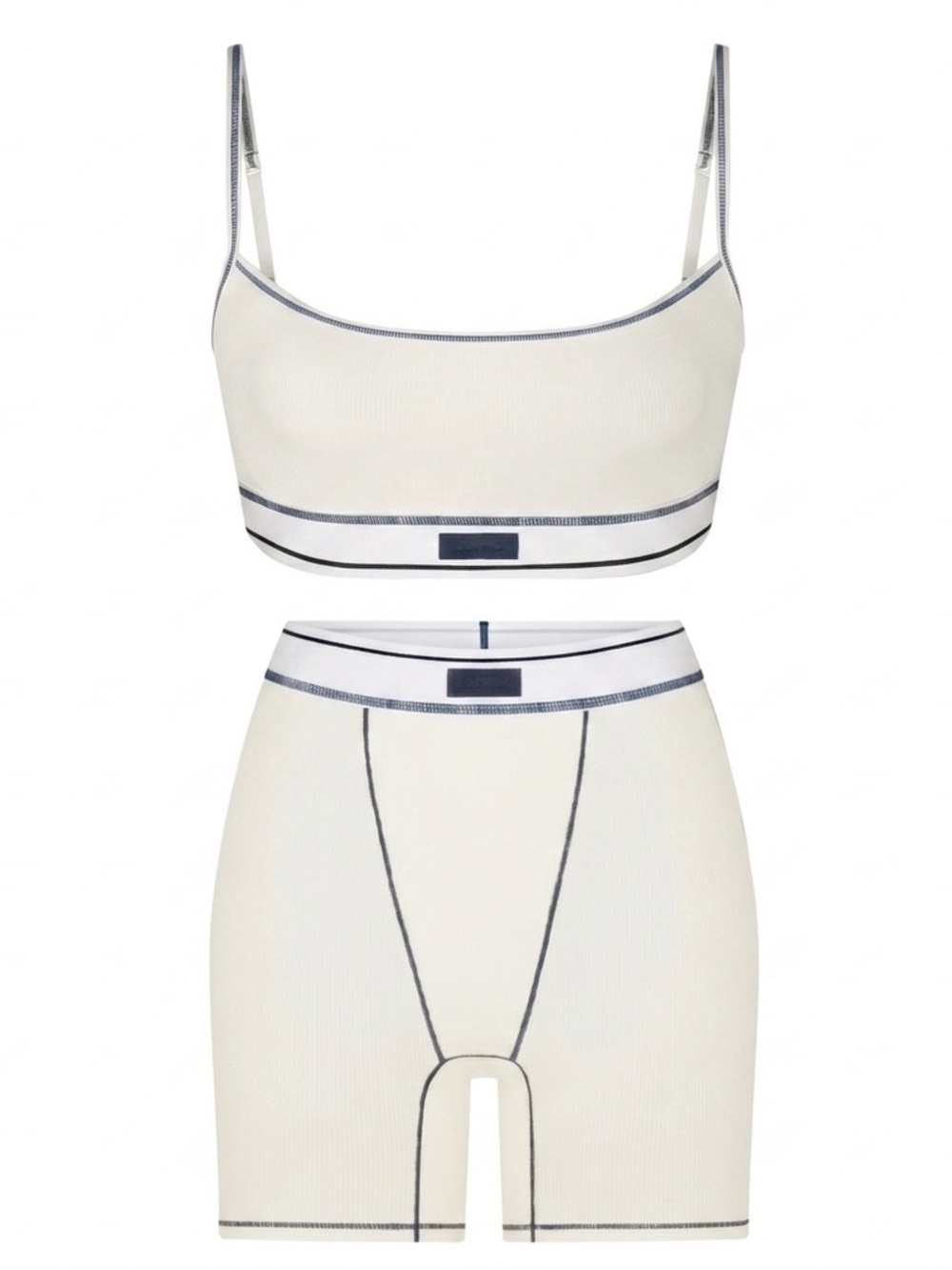 SET - SKIMS Cotton Rib Scoop Bralette & Boxer